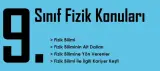 9. Sınıf Fizik Konuları ve Müfredatı (2025-2026)