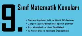 9. Sınıf Matematik Konuları ve Müfredatı (2025-2026)