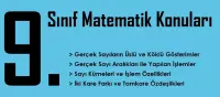 9. Sınıf Matematik Konuları ve Müfredatı (2025-2026)