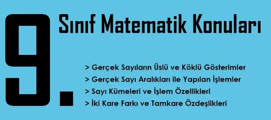 9. Sınıf Matematik Konuları ve Müfredatı (2025-2026)